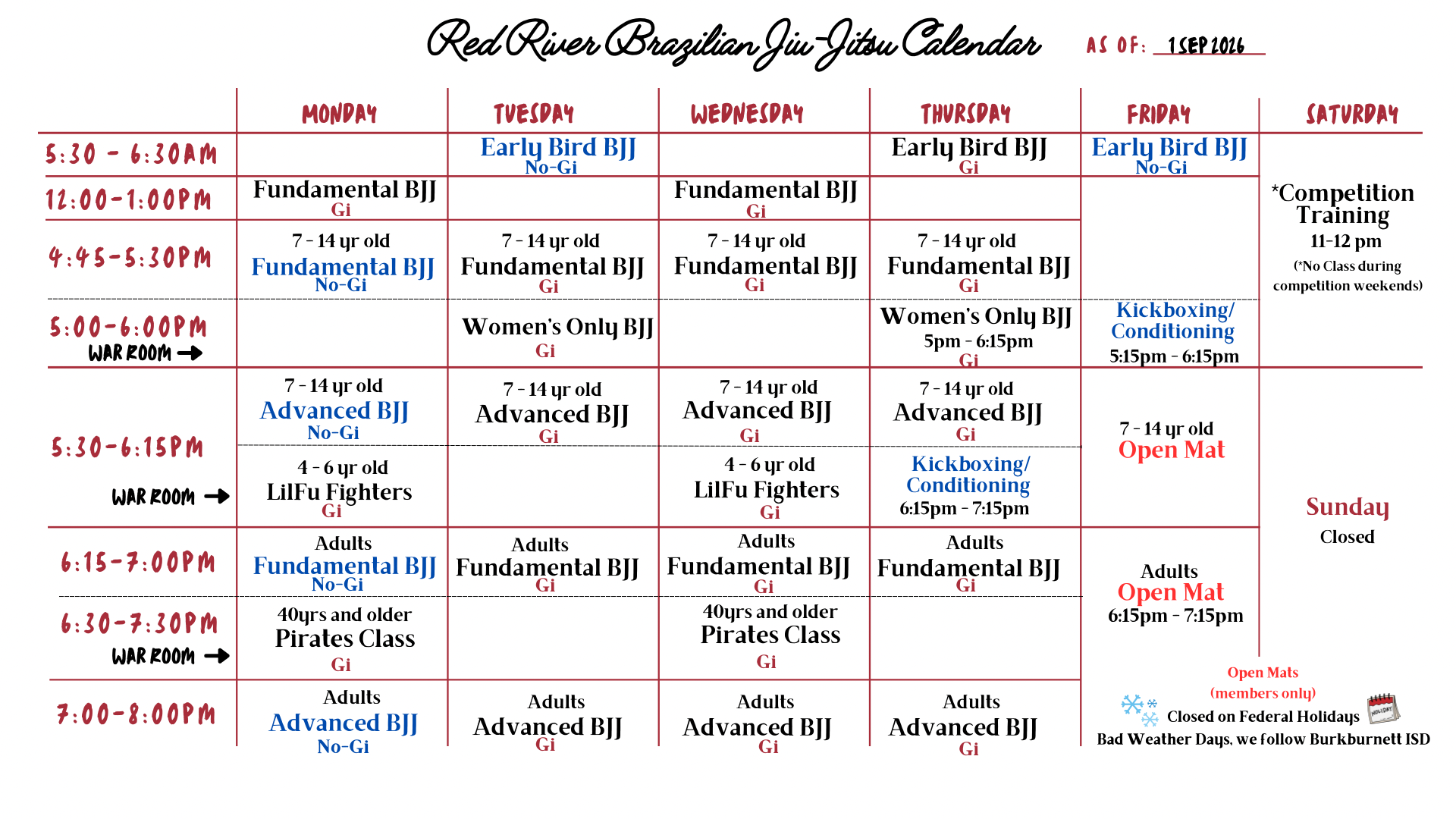 Schedule
